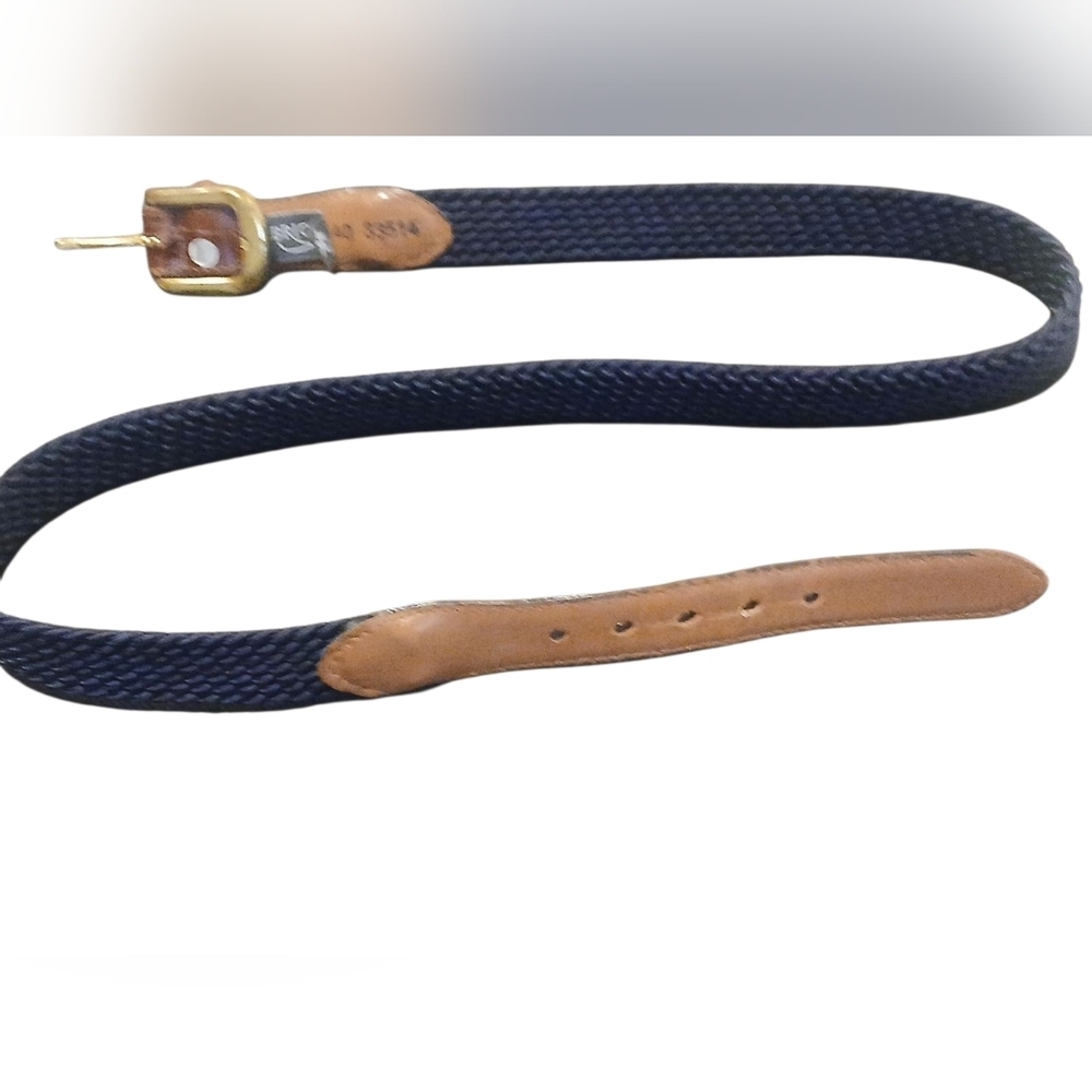 Brighton -Mens Croco Tab Taper Elastic Cord Belt 40" Navy Blue - Picture 2 of 7